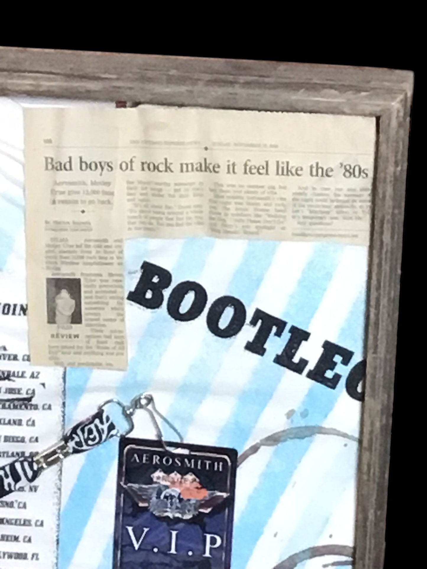 Framed Aerosmith Memorabilia Collage with Signed Tee