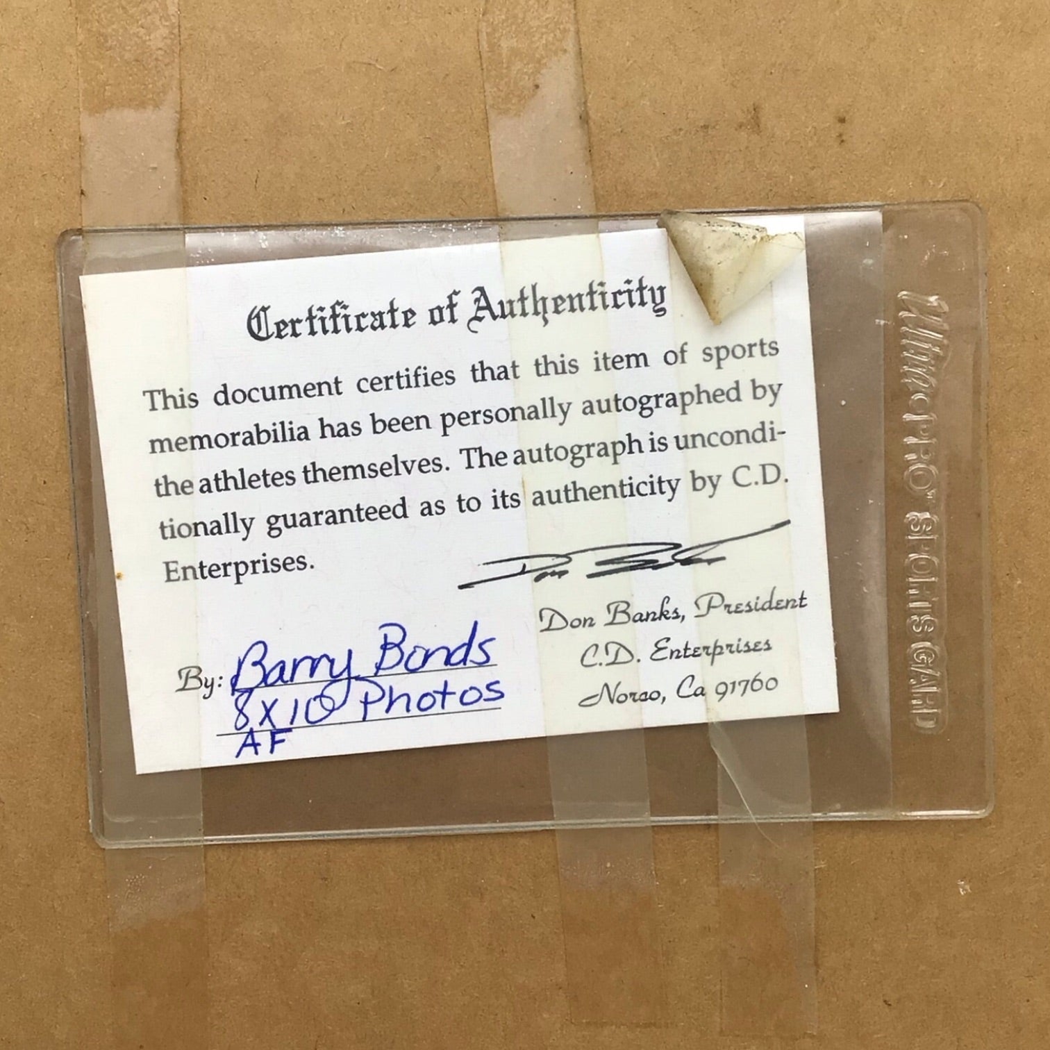 Framed Barry Bonds Signed Photo
