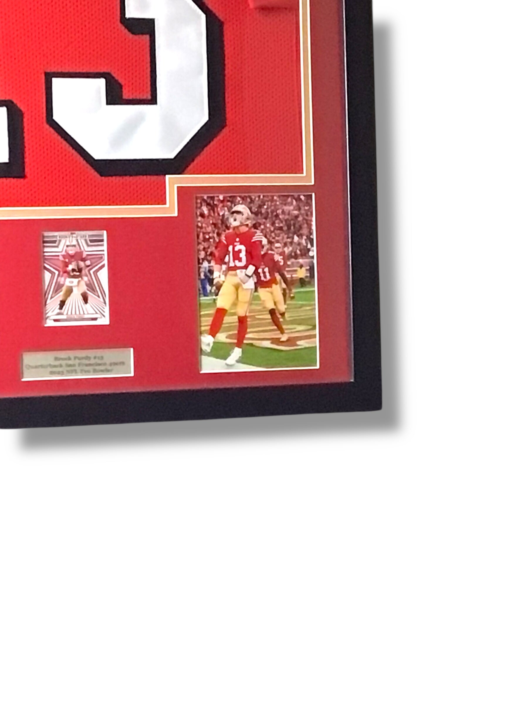 Framed Brock Purdy Autographed Jersey w/ Beckett Authentication & Sports Card