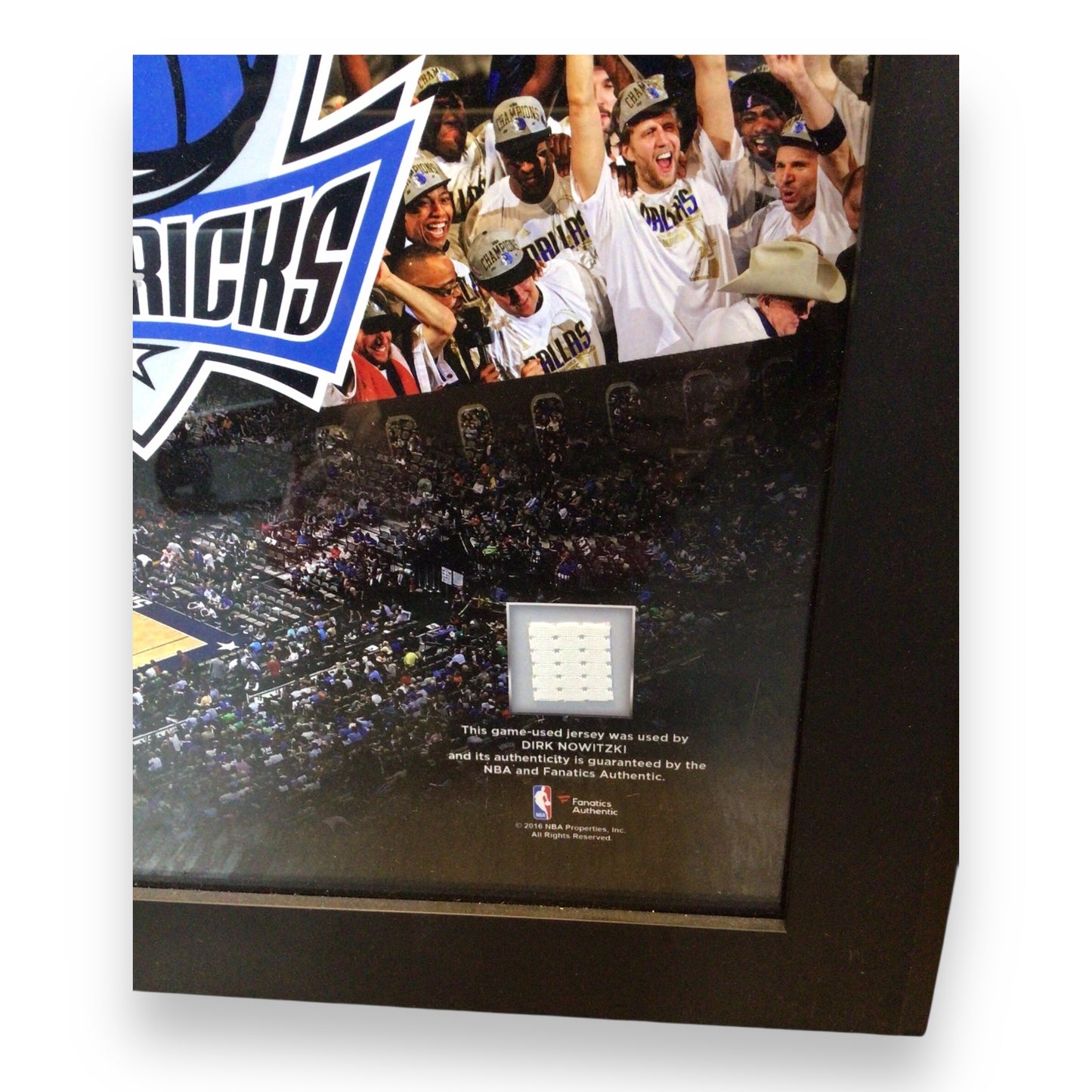 Framed Dallas Mavericks 2011 Champions Poster with Game-Worn Jersey