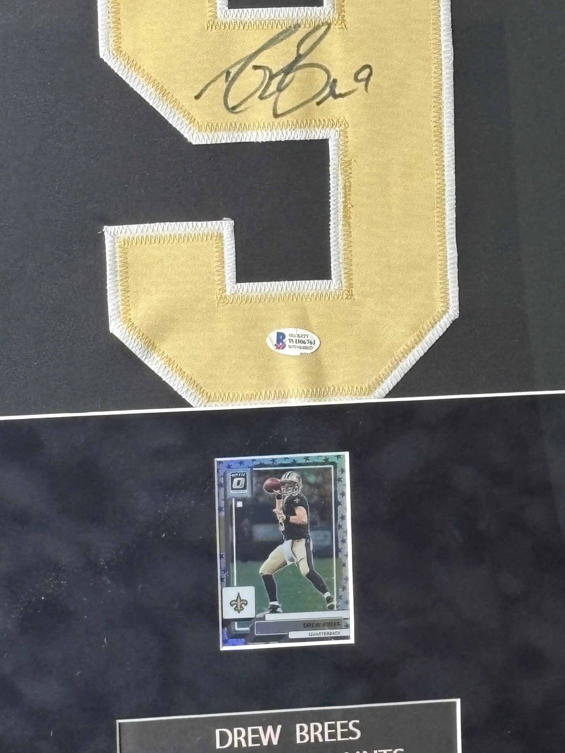 Framed Drew Brees Autographed New Orleans Saints Jersey w/ Beckett Auth. & Card