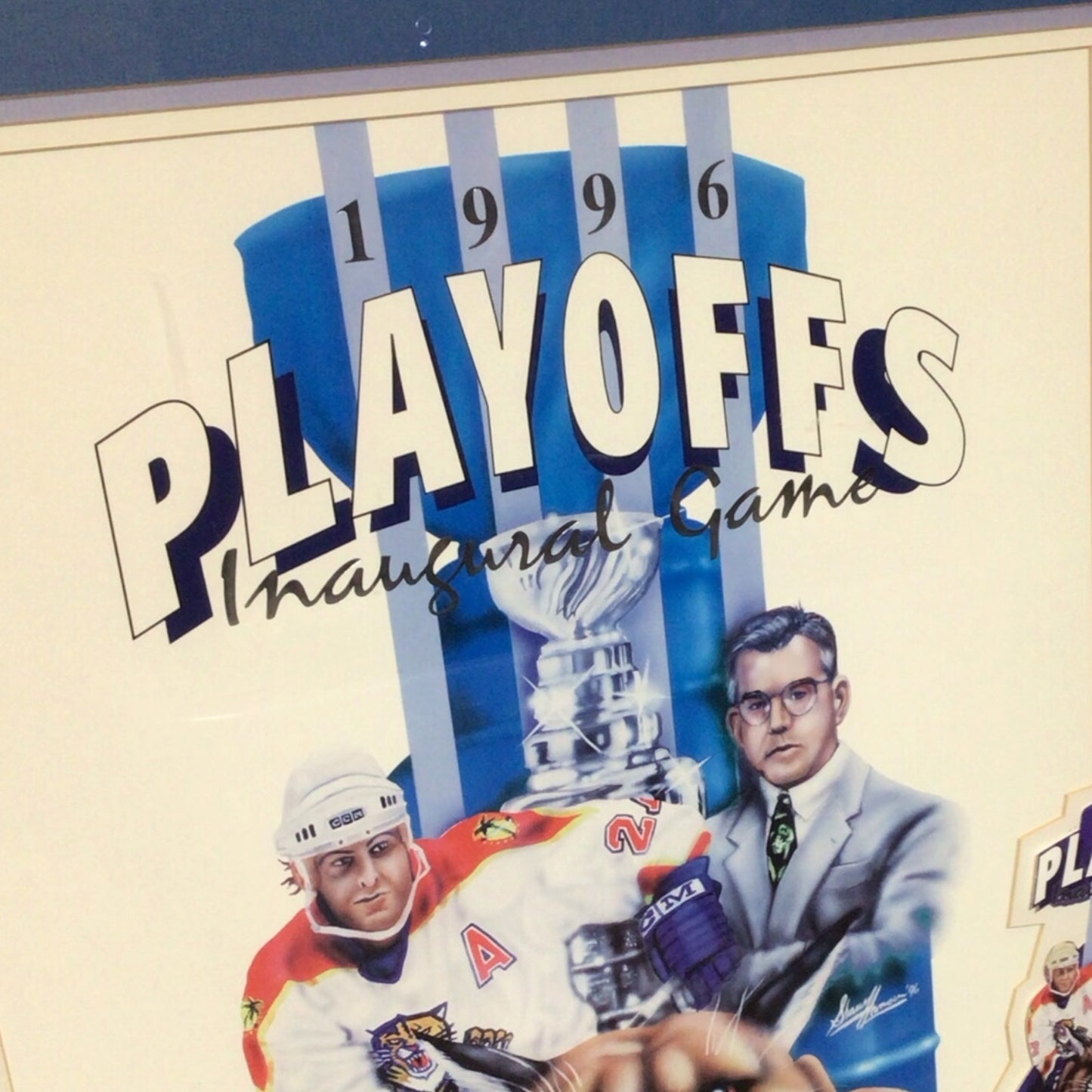 Framed Florida Panthers 1996 Playoffs Inaugural Game Lithograph - Limited Edition