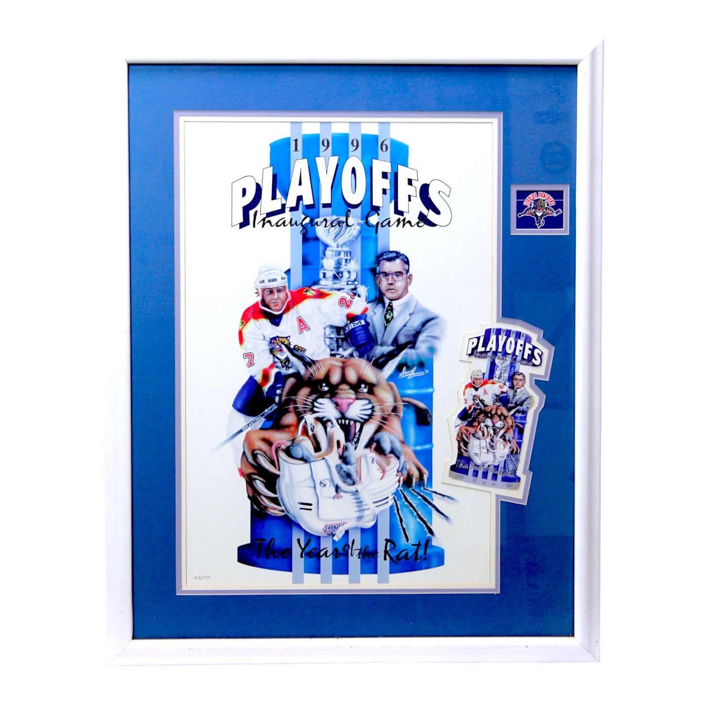 Framed Florida Panthers 1996 Playoffs Inaugural Game Lithograph - Limited Edition