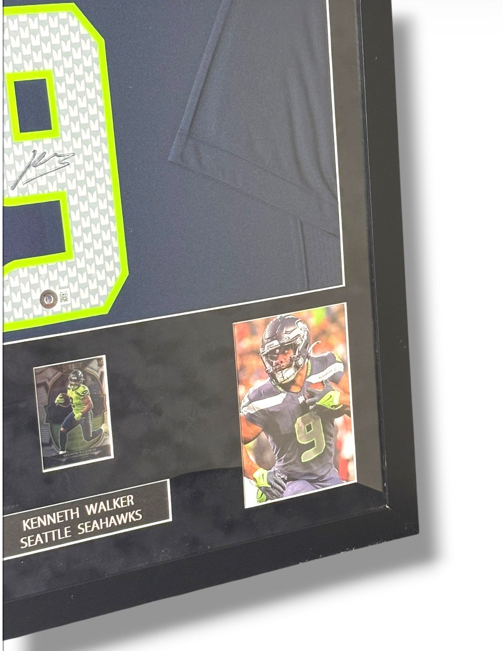 Framed Kenneth Walker Signed Seahawks Jersey w/ Beckett Auth. & RC Card