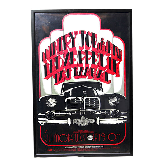 Framed Led Zeppelin Filmore West Concert Poster