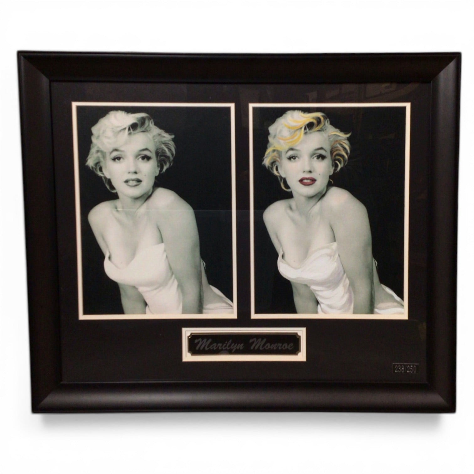 Framed Marilyn Monroe Double Giclee w/ One Print Hand Embellished 238/250