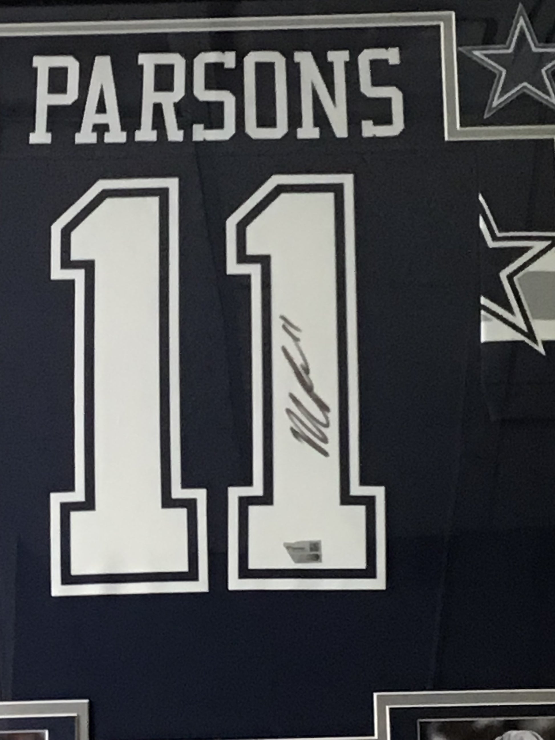 Framed Nike Micah Parsons Signed Jersey w/ Fanatics Authentication & Sports Card