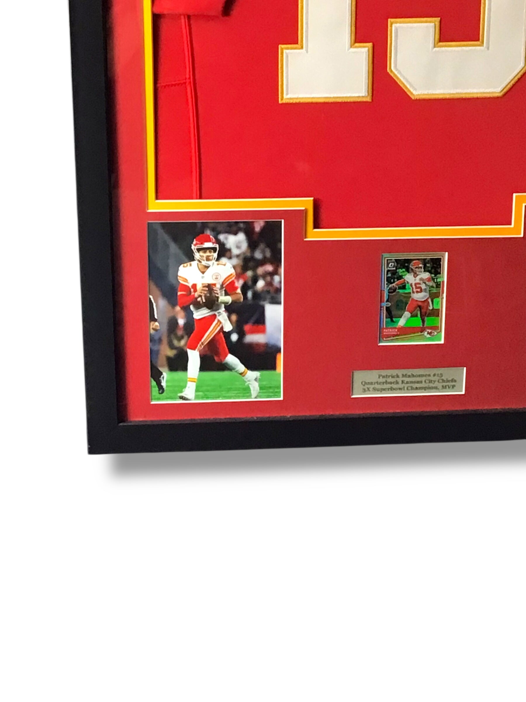 Framed Patrick Mahomes Autographed Nike Jersey w/ Beckett Authentication & Sports Card
