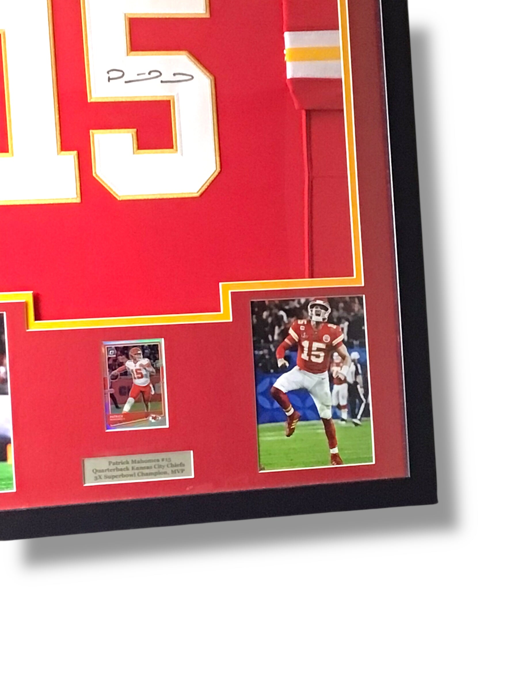 Framed Patrick Mahomes Autographed Nike Jersey w/ Beckett Authentication & Sports Card