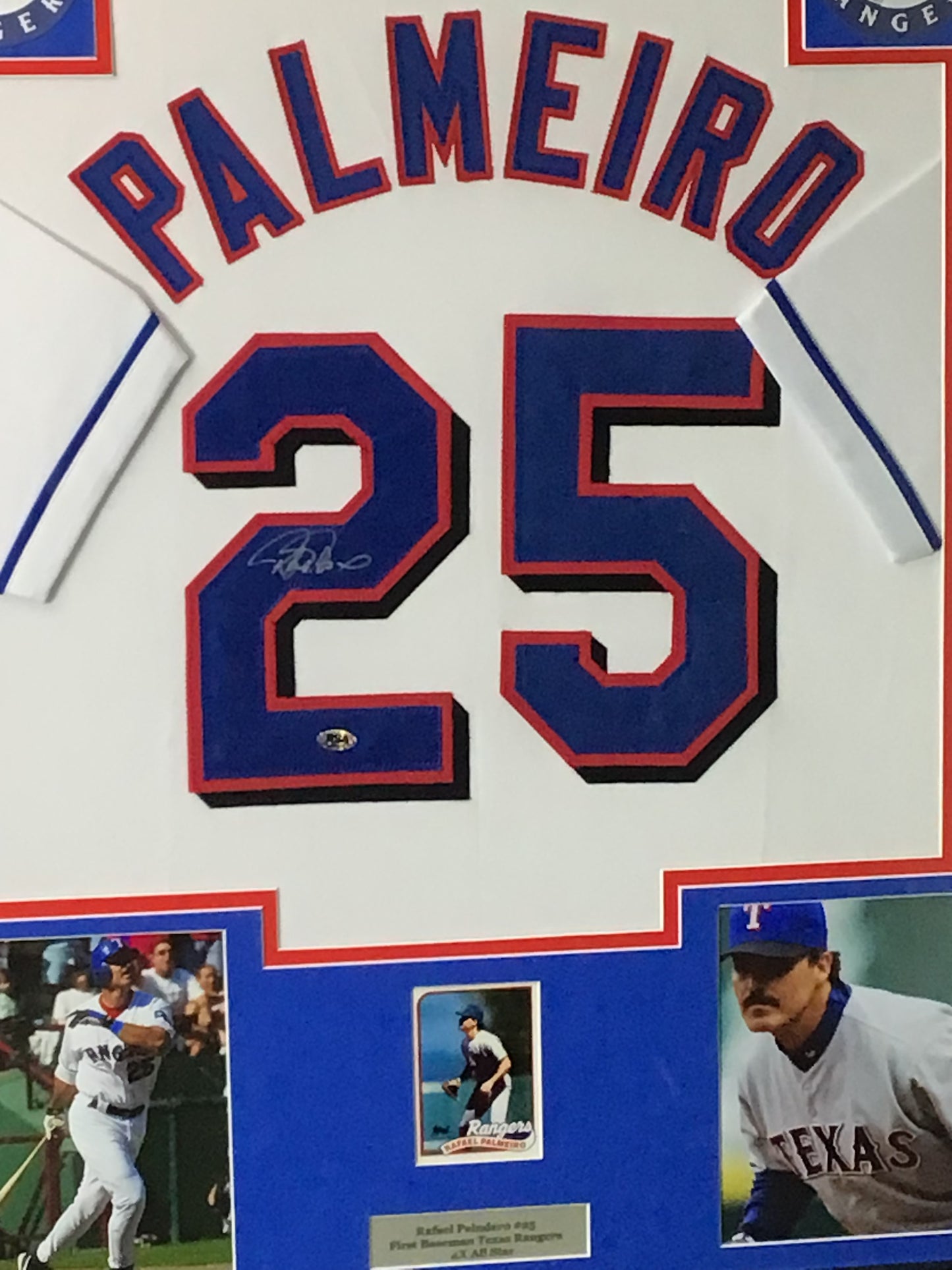 Framed Rafael Palmeiro Autographed Jersey w/ RSA Authentication