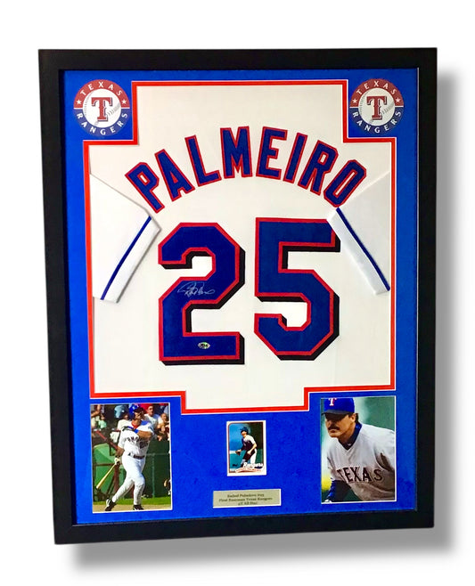 Framed Rafael Palmeiro Autographed Jersey w/ RSA Authentication