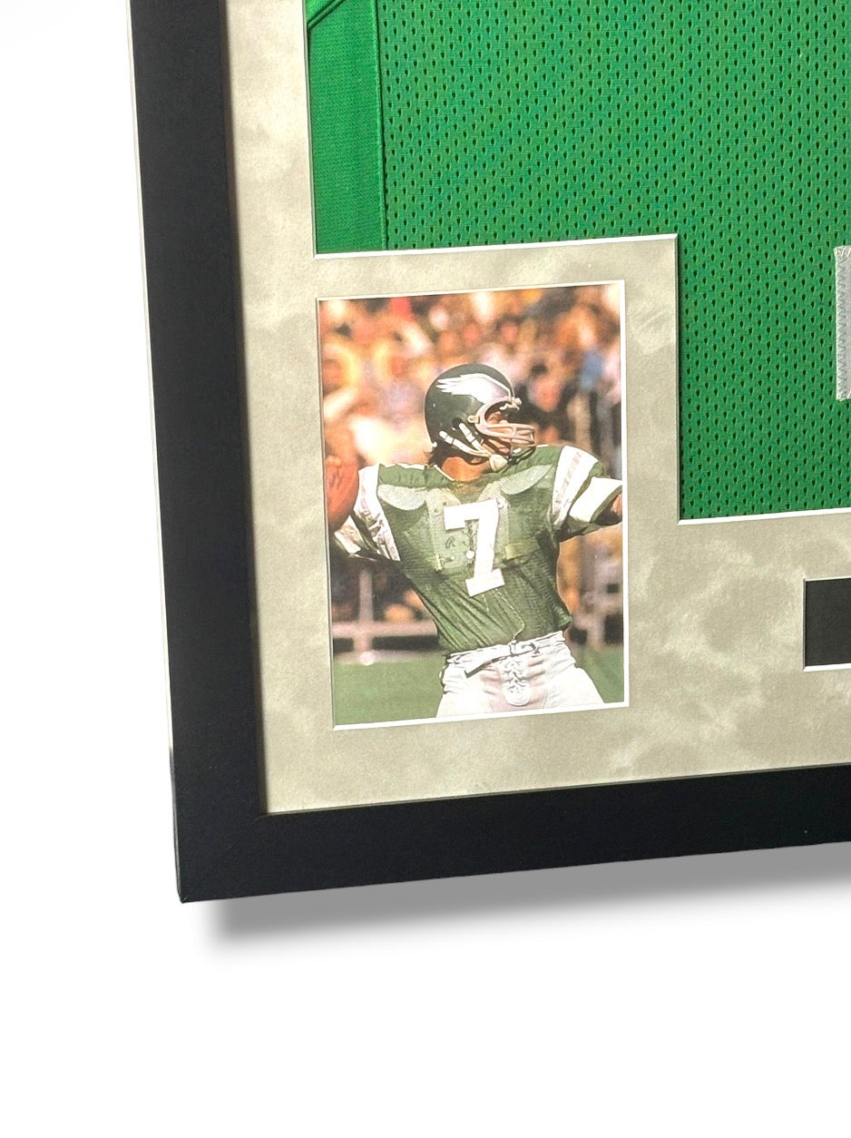 Framed Ron Jaworski Autographed Philadelphia Eagles Jersey w/ PSA Auth.