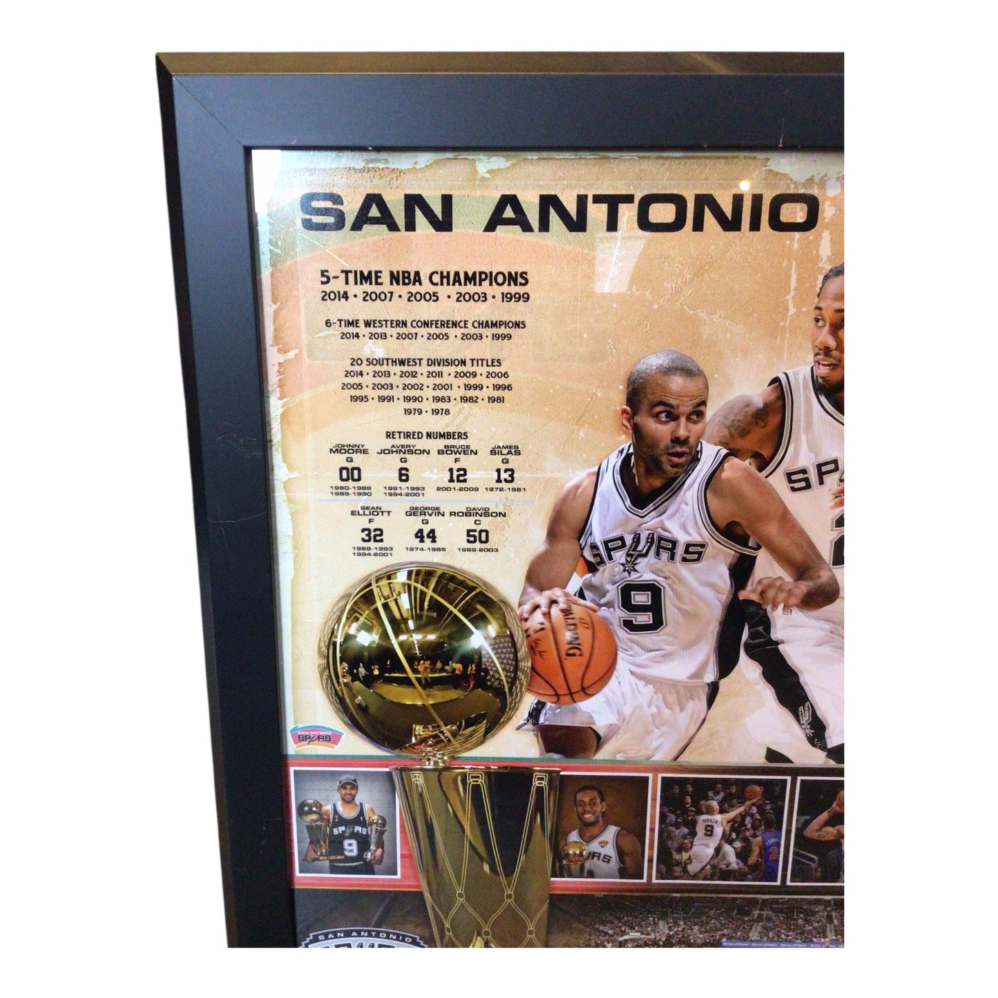 Framed San Antonio Spurs Champions Poster - Tony Parker & Kawhi Leonard