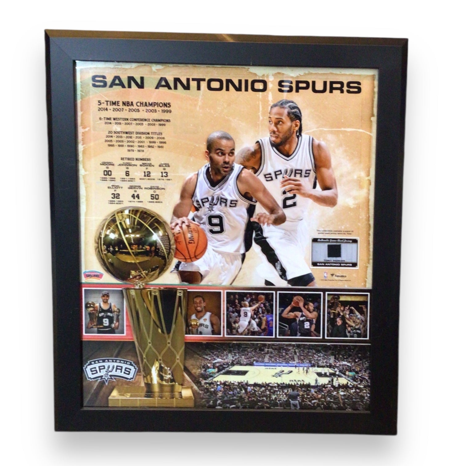 Framed San Antonio Spurs Champions Poster - Tony Parker & Kawhi Leonard