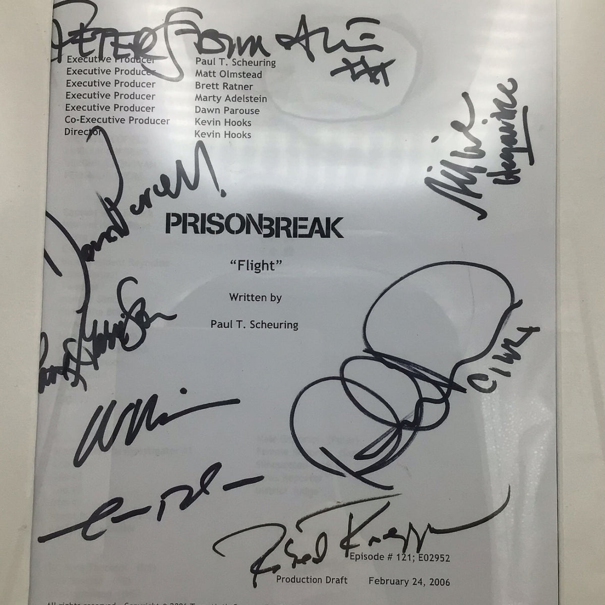 Framed Signed Prison Break Script Episode #121 "Flight" - Signed by Cast