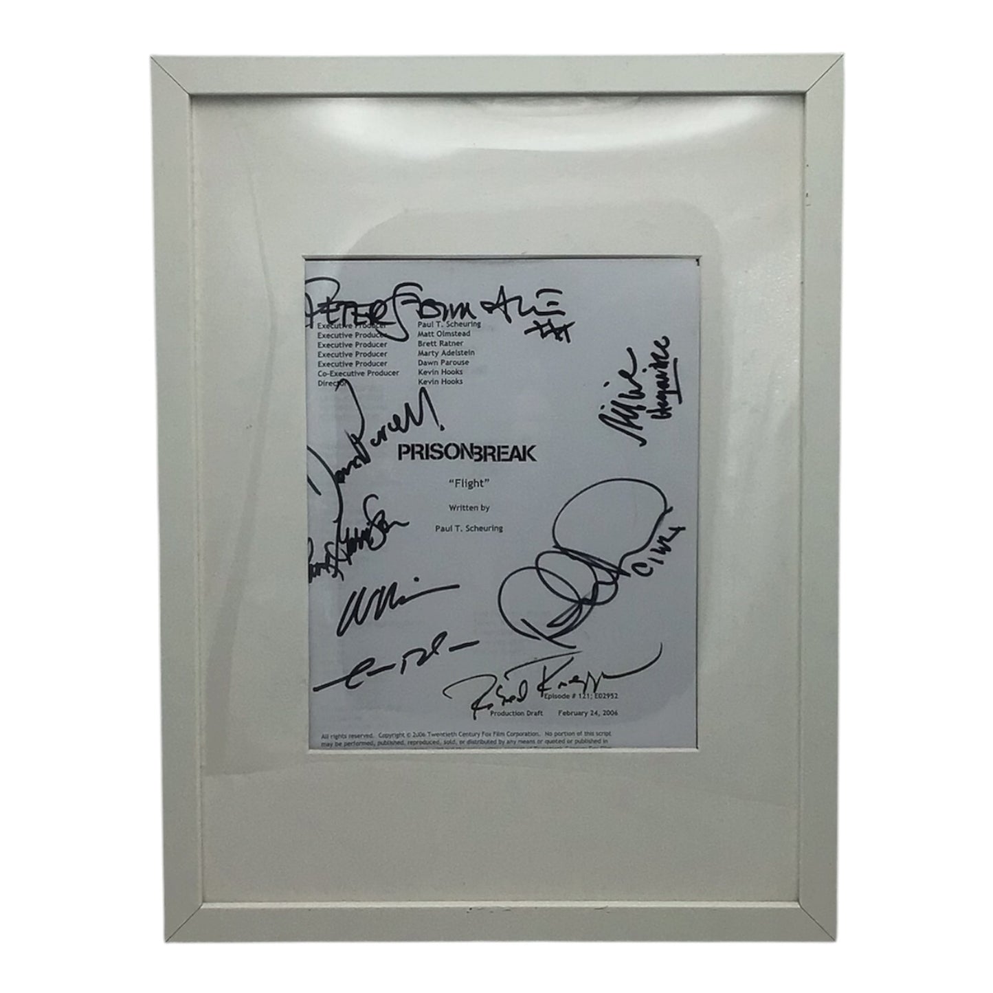 Framed Signed Prison Break Script Episode #121 "Flight" - Signed by Cast