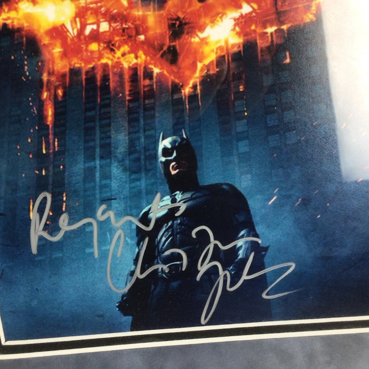 Framed The Dark Knight Display - Signed by Christian Bale