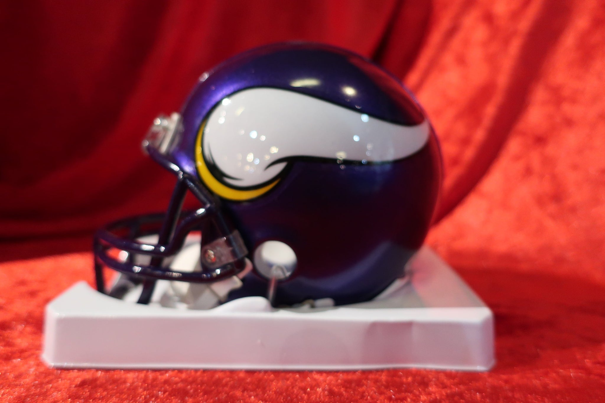 : Minnesota Vikings NFL Draft Helmet Shadowbox w/Fran Tarkenton  card : Sports & Outdoors