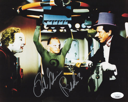 Frank Gorshin Signed Photo 8x10 Batman Riddler w/ Penguin & Joker JSA & PSA Cert