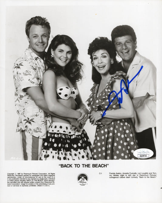 Frankie Avalon Signed Photo 8x10 in Back To The Beach – JSA Certified Authentic QQ28733