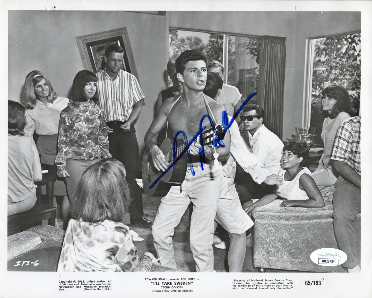 Frankie Avalon in I'll Take Sweden Signed Photo 8x10, JSA Certified Authentic QQ28734