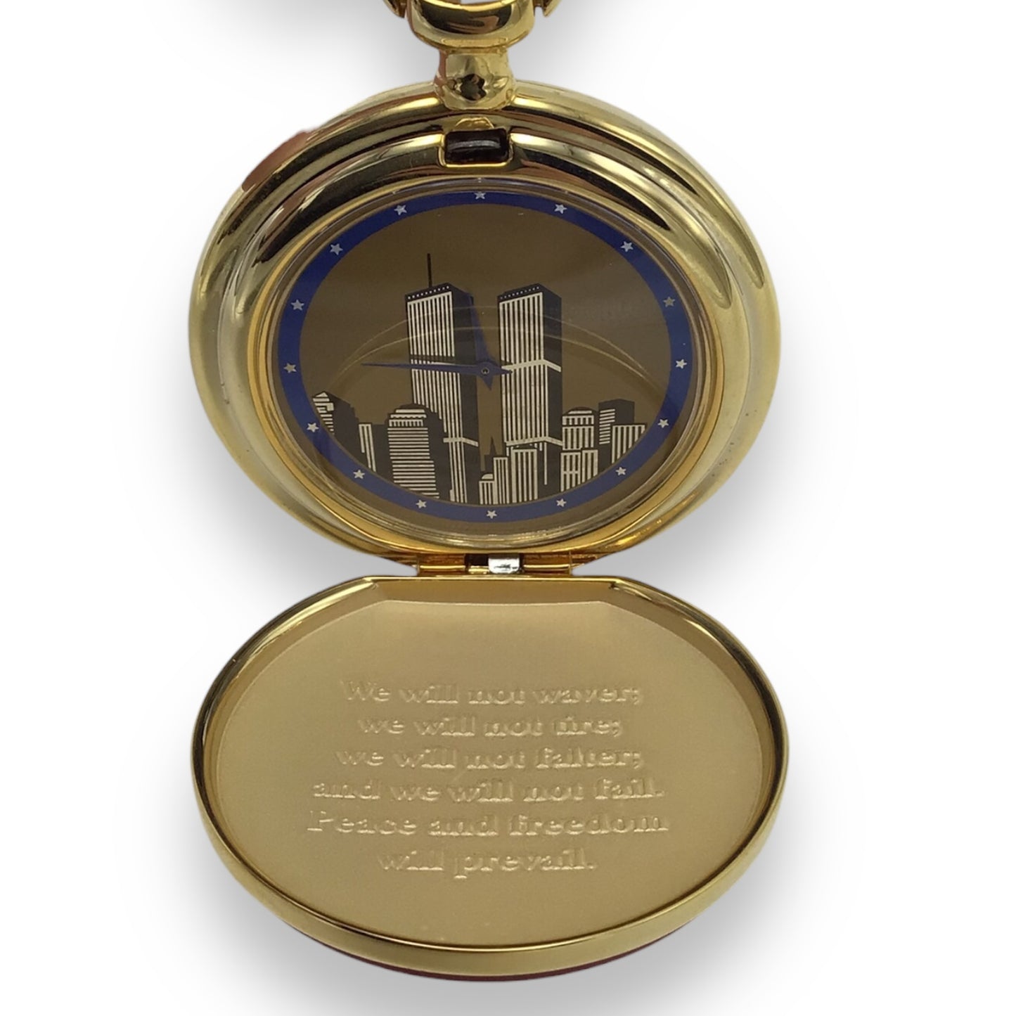 Franklin Mint 9/11 Pocket Watch - United We Stand WTC Twin Towers