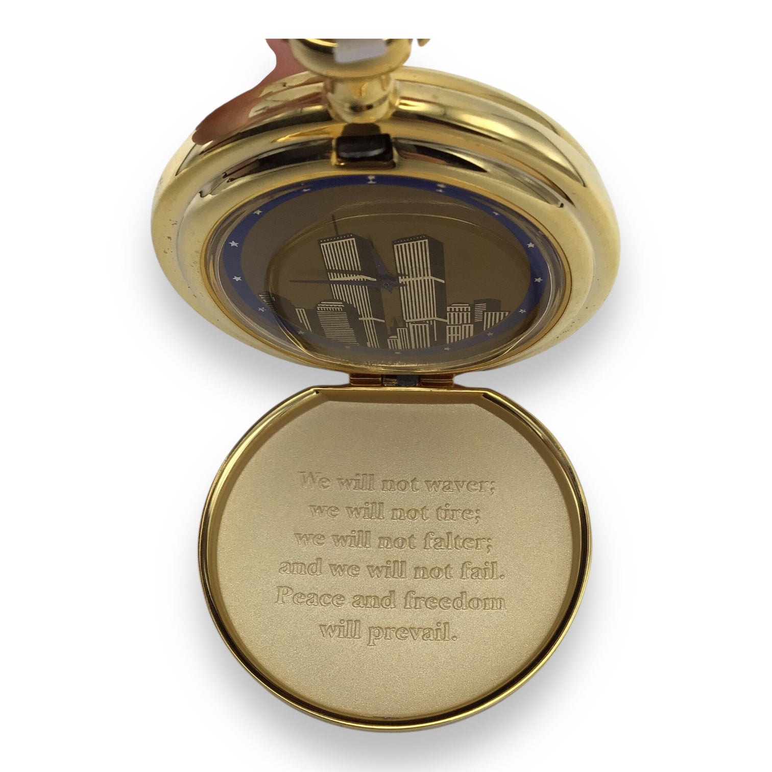 Franklin Mint 9/11 Pocket Watch - United We Stand WTC Twin Towers