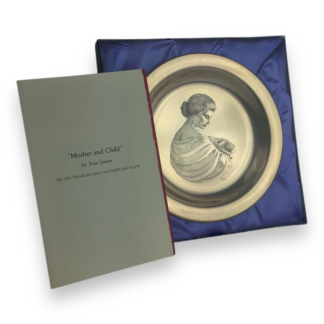 Franklin Mint Sterling Silver Collector’s Plate - “Mother and Child” by Irene Spencer (1972)