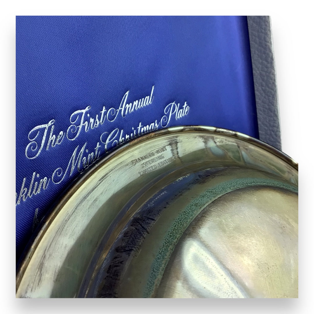 Franklin Mint Sterling Silver Collector’s Plate - Norman Rockwell “Bringing Home the Tree”