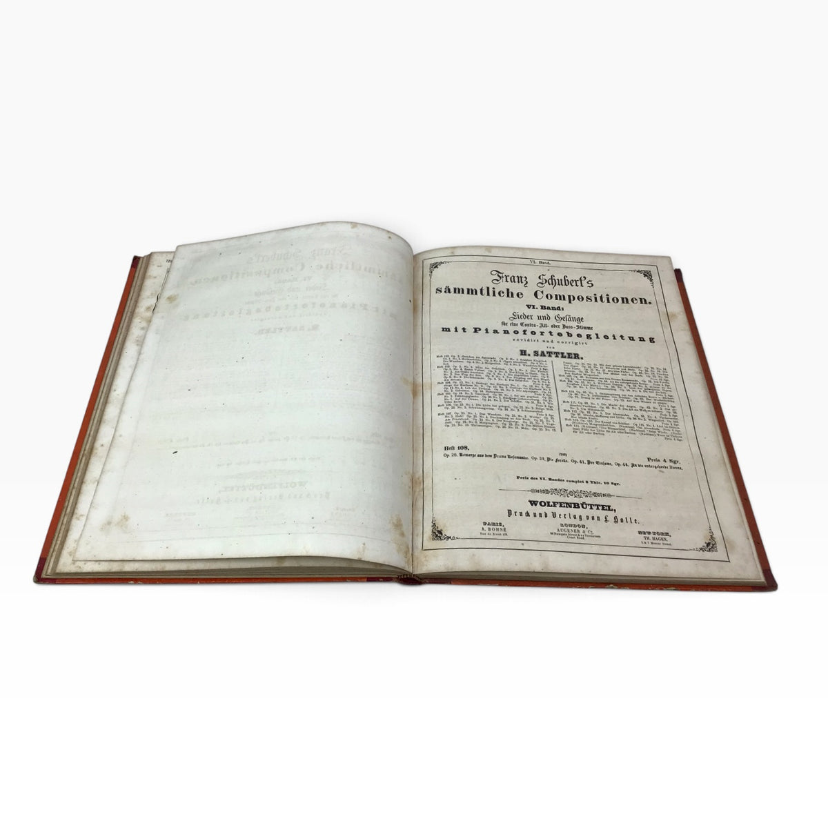 Franz Schubert Complete Compositions Volume 6 – Antique German Piano Music Sheet Book