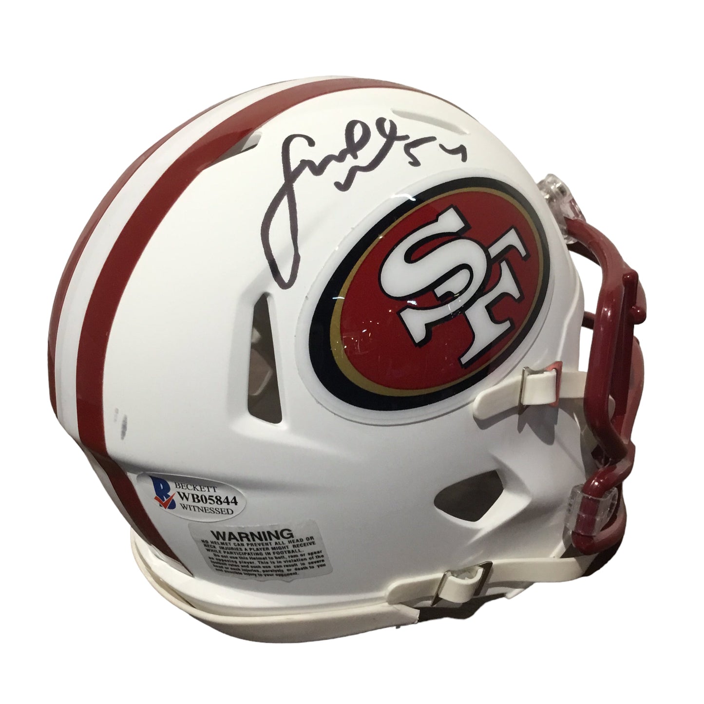 Fred Warner Autographed San Francisco 49ers White Mini Helmet with Beckett Certification