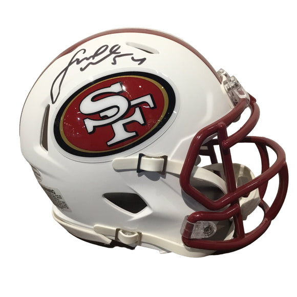 Fred Warner Autographed San Francisco 49ers White Mini Helmet with Beckett Certification