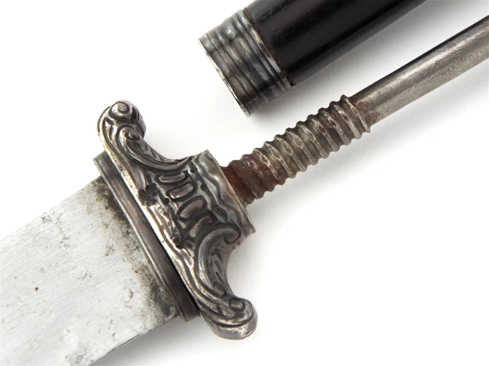 French Plug Bayonet 17th C Silver Hilt Reversible Dagger Musket Mount