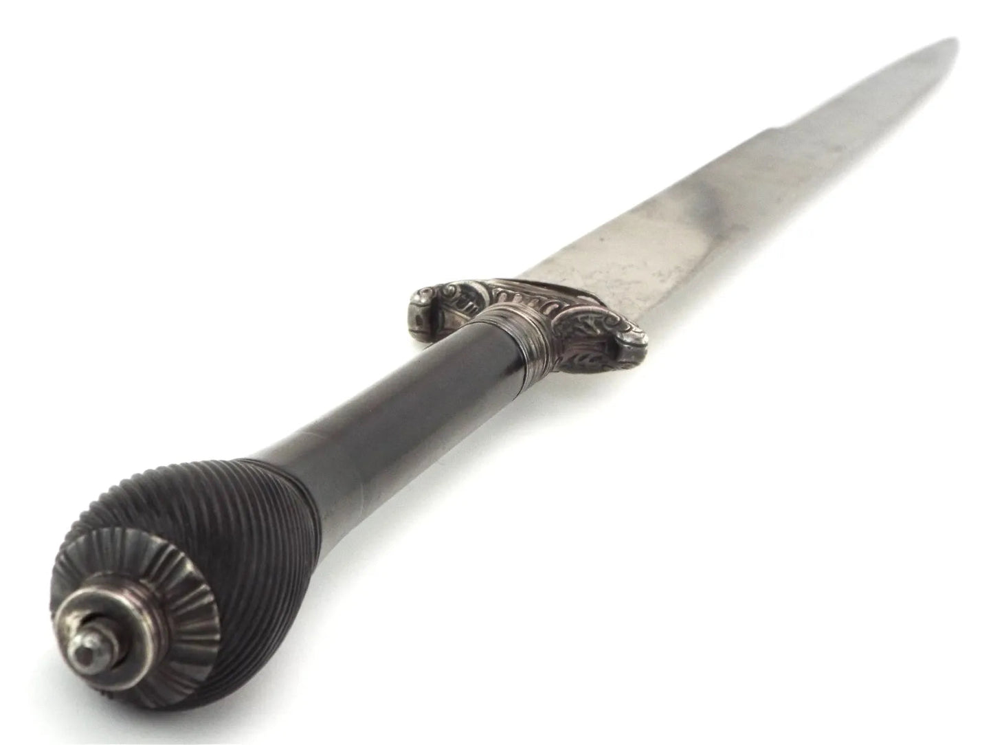 French Plug Bayonet 17th C Silver Hilt Reversible Dagger Musket Mount