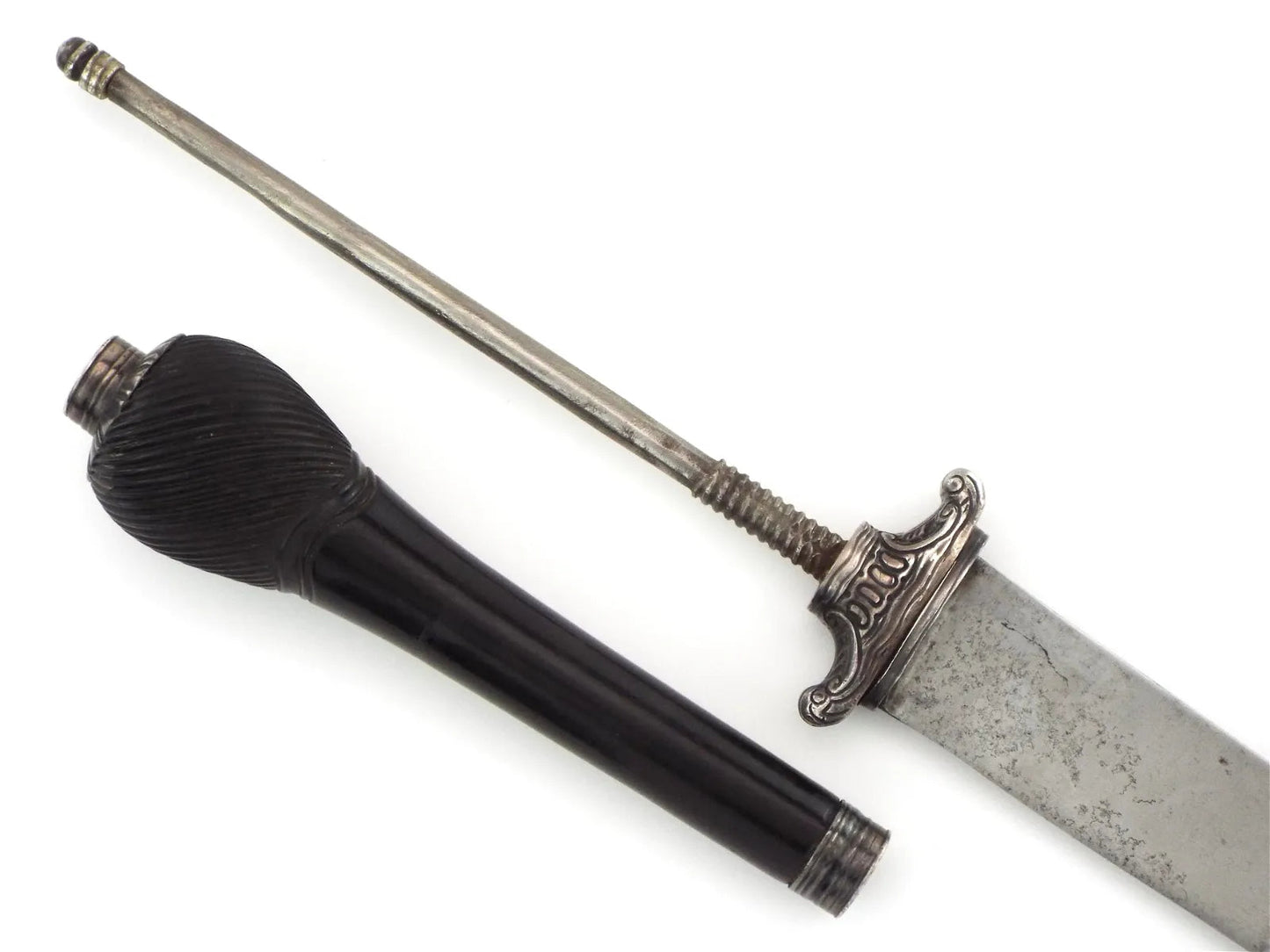 French Plug Bayonet 17th C Silver Hilt Reversible Dagger Musket Mount