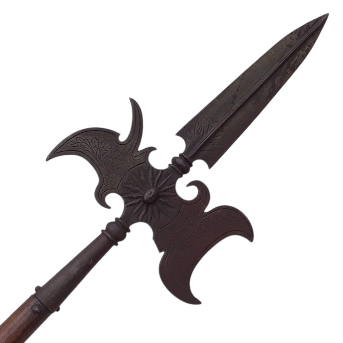 French Renaissance Style Ceremonial Halberd with Complete Shaft & Lizard Butt Spike