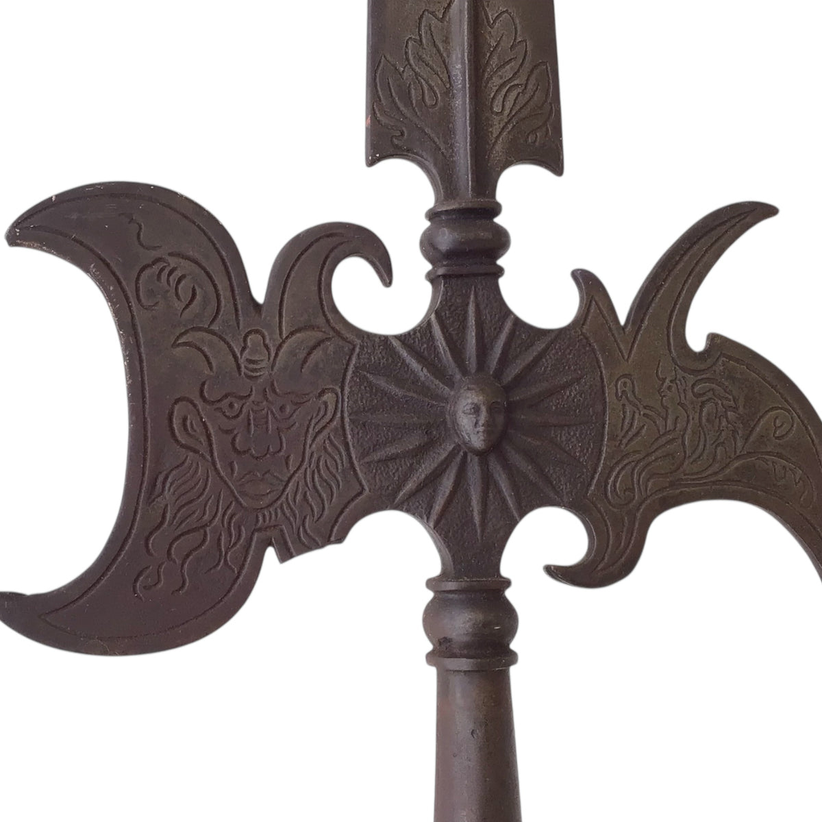 French Renaissance Style Ceremonial Halberd with Complete Shaft & Lizard Butt Spike