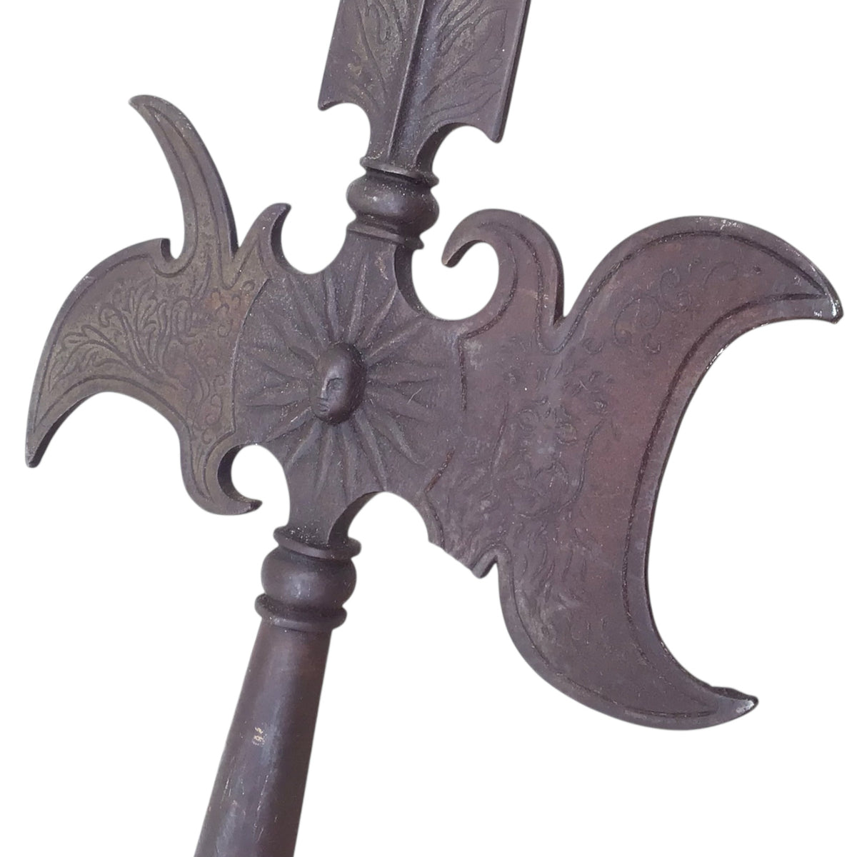 French Renaissance Style Ceremonial Halberd with Complete Shaft & Lizard Butt Spike
