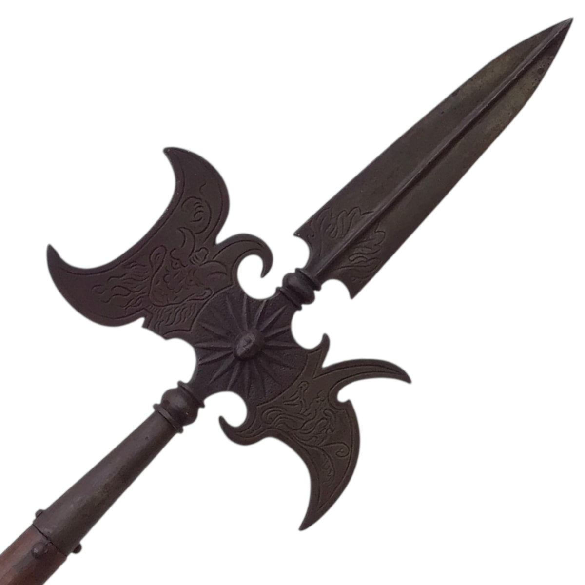 French Renaissance Style Ceremonial Halberd with Complete Shaft & Lizard Butt Spike