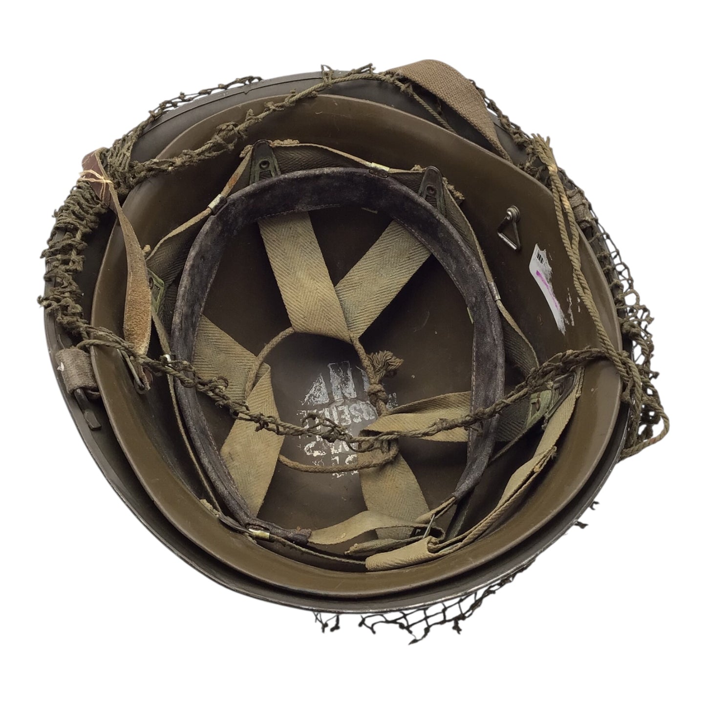 French Vietnam War Era M-1951 Helmet with Shell Liner and Camo Cover M1 Design