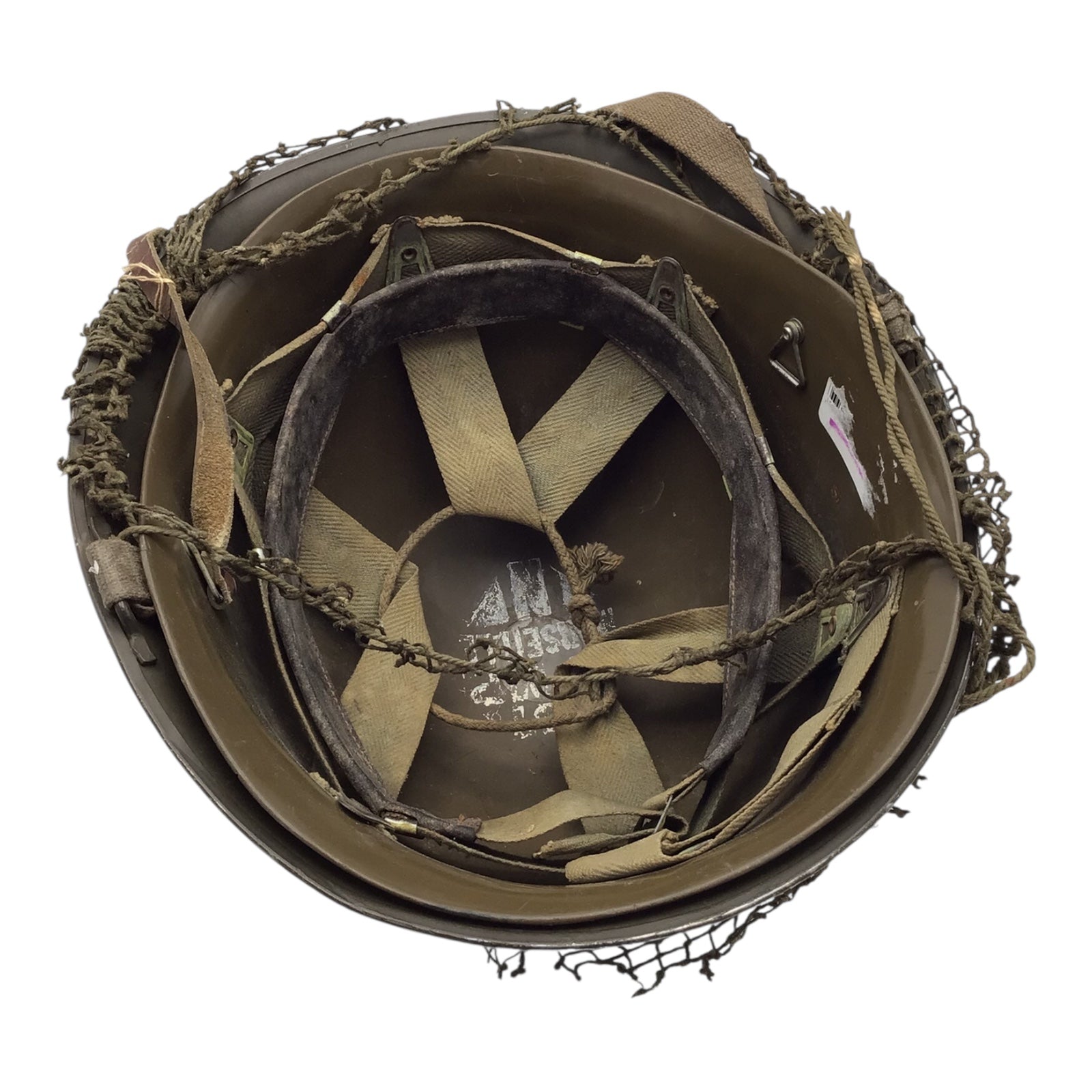 French Vietnam War Era M-1951 Helmet with Shell Liner and Camo Cover M1 Design
