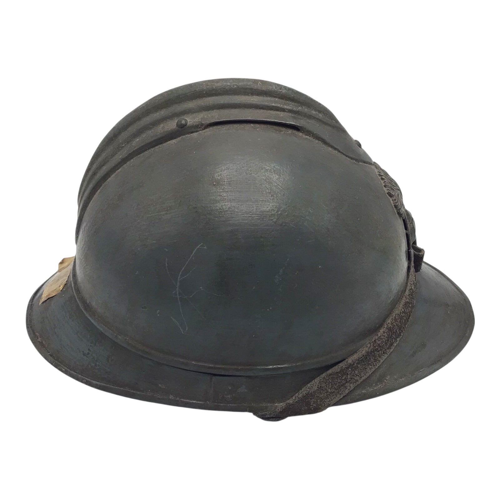 French WW2 Adrian Infantry Helmet with RF & Grenade Insignia – Complete Liner & Chinstrap