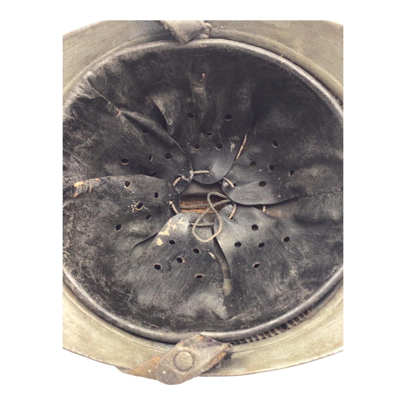 French WW2 Adrian Infantry Helmet with RF & Grenade Insignia – Complete Liner & Chinstrap