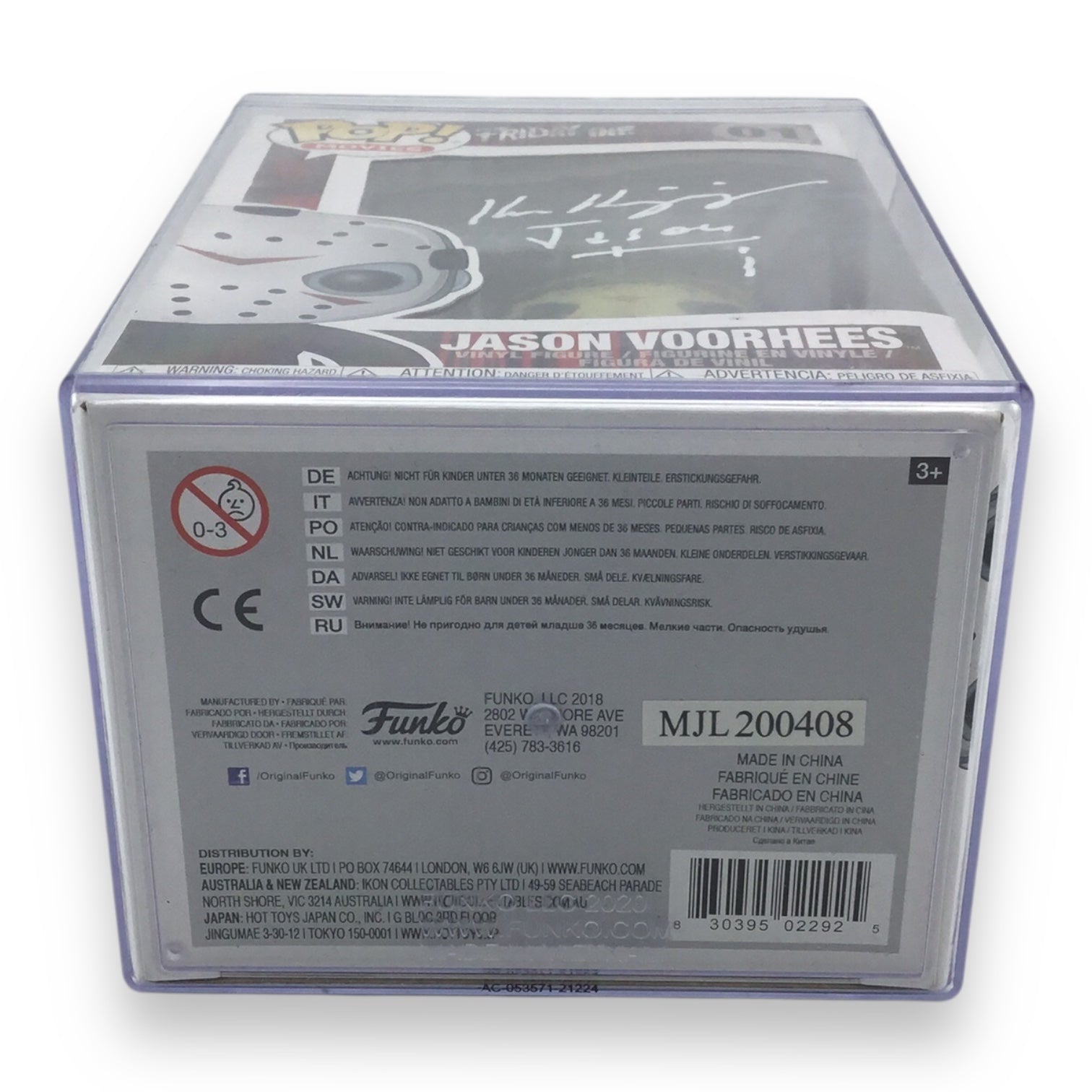 Funko Pop! Movies Jason Voorhees #01 Signed by Ken Kirzinger