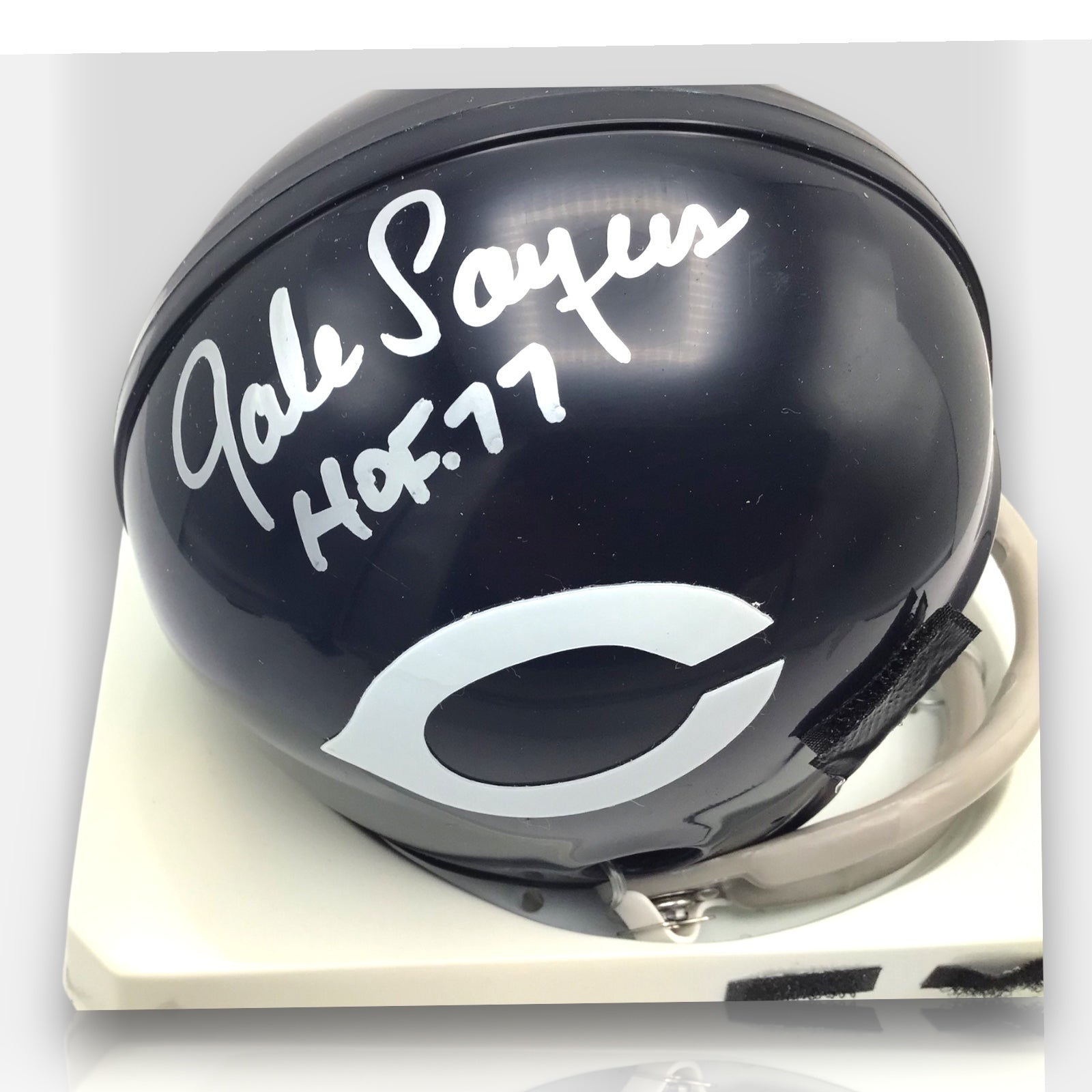 Gale Sayers Bears Authentic Signed Mini Helmet Shadowbox