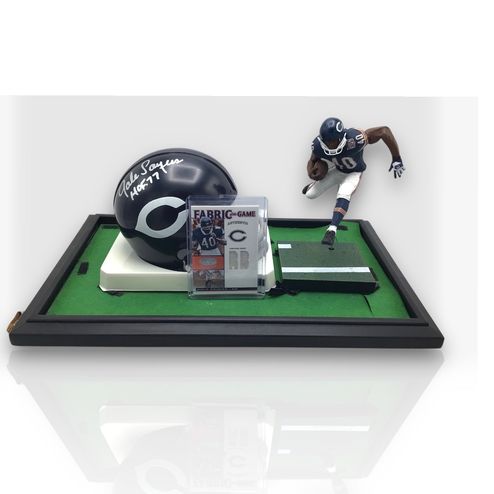 Gale Sayers Bears Authentic Signed Mini Helmet Shadowbox