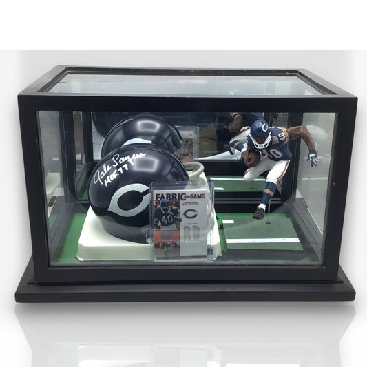 Gale Sayers Bears Authentic Signed Mini Helmet Shadowbox