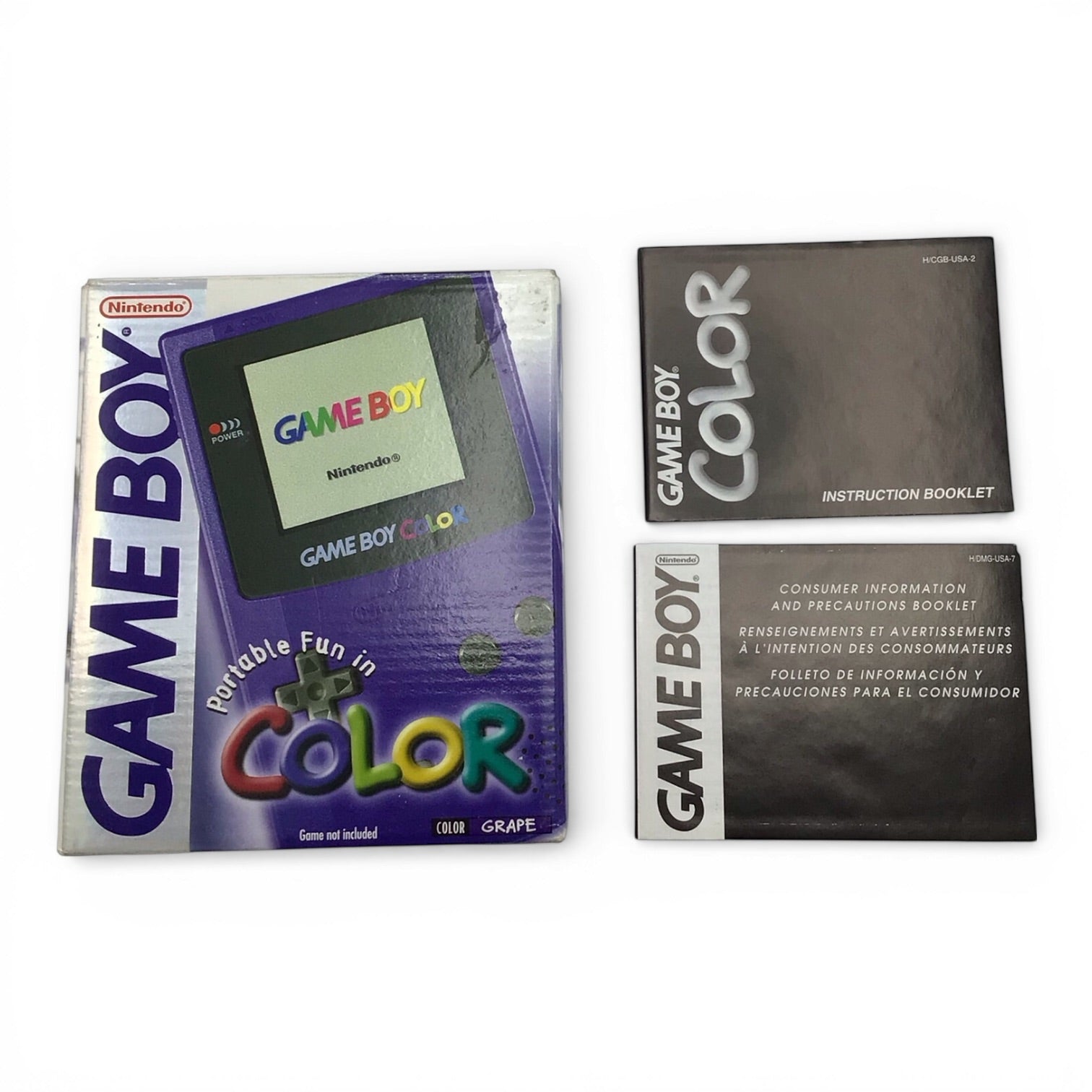 GameBoy Color 1999 Purple - BOX & MANUALS ONLY