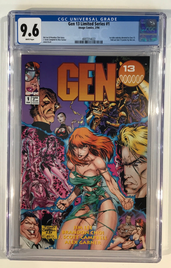 Gen 13 Limited Series #1 - Image 1994 - CGC 9.6 - Classic J. Scott Campbell cover