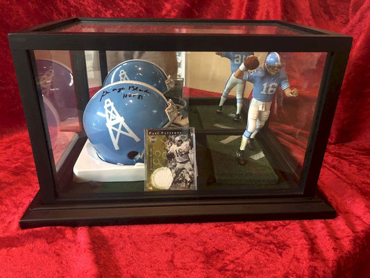 George Blanda Oilers Certified Authentic Autographed Mini Helmet Shadowbox